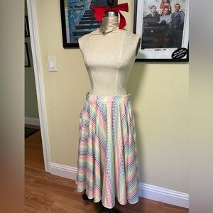 Rainbow print circle skirt - M